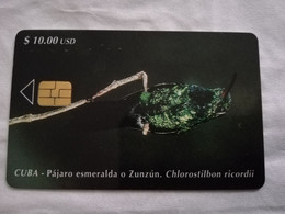 CUBA $10,00   CHIPCARD   PAJARO ESMERALDA O ZUNZUN          Fine Used Card  ** 6822** - Kuba