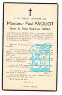 DP Paul Paquot ° Bleyberg Plombières 1868 † 1950 X Madeleine Orban / Imp. Verviers - Andachtsbilder