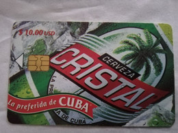 CUBA $10,00   CHIPCARD   CERVEZA CRISTAL / BEER             Fine Used Card  ** 6828** - Cuba