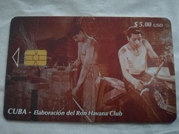 CUBA $5,00   CHIPCARD   ELABORACION DEL RON HAVANA CLUB               Fine Used Card  ** 6830** - Kuba