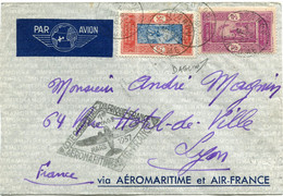 DAHOMEY LETTRE PAR AVION AVEC CACHET " ......1er VOYAGE MARS 1937....." DEPART COTONOU 4 MARS 37 POUR LA FRANCE - Cartas & Documentos