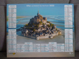 Calendrier 2022 OLLER Almanach Mont Saint Michel Manche Argenton  En Landunvez Finistère Facteur  Sarthe La Poste PTT - Grand Format : 2001-...