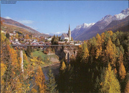 1106725  Innbrücke Mit Kirche Und Piz Lad, Bad Scuol - Scuol