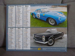 Calendrier 2022 Almanach Voiture Porsche, Volkswagen Coccinelle, Ferrari GTO Mercedes Benz  Facteur  Sarthe La Poste PTT - Grand Format : 2001-...