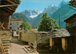 1107276  Soglio (Bergel), Dorfpartie Mit Sciora-Gruppe, Piz Cengalo - Soglio