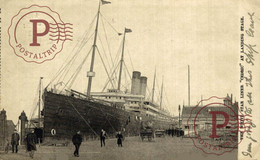 CEDRIC  LINER AT LANDING STAGE 1903 LIVERPOOL   WHITE STAR LINE SHIP BATEAU - Paquebote