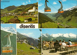 1107837  Disentis Graubünden, Bergstation, Luftseilbahn Mit Blick Auf Disentis - Disentis/Mustér