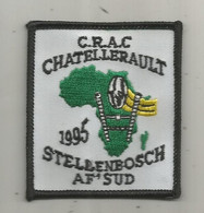 JC, écusson Tissu, RUGBY, C.R.A.C. Chatellerault , Vienne , Tournée 1995 , STELLENBOSCH , Afrique Du Sud 1995 - Rugby