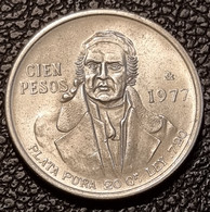 Mexico 100 Pesos 1977  Unc (Silver) - Mexico