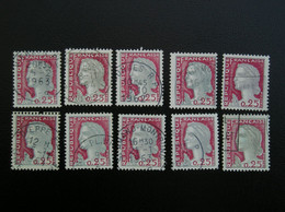 1263  Marianne Decaris   Année 1960  Belle Variétée Sur  7 Timbres Oblitérés - Used Stamps