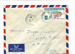 DAHOMEY  - Affr. Sur Lettre Par Avion - Fleurs - Benin – Dahomey (1960-...)