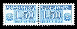 ITALIA Repubblica 1955 1984 Pacchi In Concessione Lire 50 Filigrana Stelle MNH ** Integro - Pacchi In Concessione