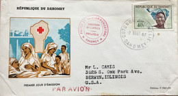 DAHOMEY 1967, FDC COVER TO USA HOSPITAL,MEDICAL,NURSE TREATMENT - Lettres & Documents
