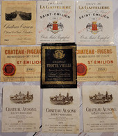 Saint Émilion 1er Grand Cru Classé ( Lot De 9 étiquettes) - Bordeaux
