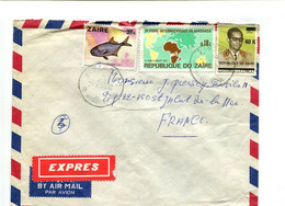 ZAIRE Kinshasa 2 1978- Affr. Sur Lettre Par Avion Expres - [Congo Surchargé Zaïre] - Other & Unclassified