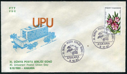 Turkey 1980 UPU, XI. Universal Postal Union Day | Special Cover, Ankara, Oct. 9 - Covers & Documents