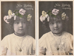 Nos Bébés Mignons. - Série De 2 Cartes  N.D. Paris Représentant Le Portrait D'une Jolie Fillette - Colecciones, Lotes & Series