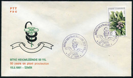 Turkey 1981 Medicinal Plants | 50 Years On Plant Protection | Special Cover, Izmir, Feb. 15 - Briefe U. Dokumente