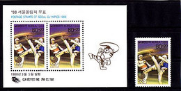 Olympics 1988 - Taekwondo - SOUTH KOREA - S/S+1v MNH - Summer 1988: Seoul