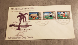 MARSHALL ISLANDS FDC THE TOBOLAR LEGEND IN CHILDREN'S ART YEAR 1987 - Marshall