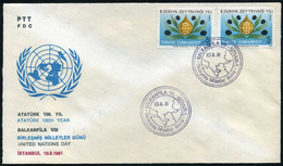 Turkey 1981 United Nations Day, Philatelic Exhibition BALKANFILA VIII | Special Cover, Istanbul, Aug. 10 - Storia Postale