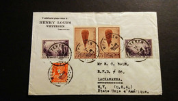 N 336 + 353 In Paar + N 356 X 2 Op Brief " Wetteren - Lackawanna (USA) " - Enveloppes-lettres