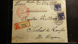 OC 4 X2 Op Brief " Recommandé " " Bruxelles - Laufen " 1914 - Ocupación Alemana