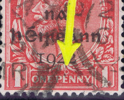 Ireland 1922 Dollard Rialtas Black Overprint On 1d, Variety "Bullet Hole Over E Of PENNY" Used Dromahair Cds - Gebraucht