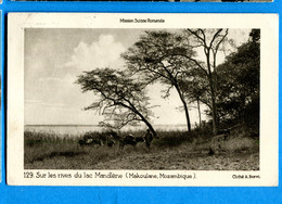 Val054, Mission Suisse Romande, Sur Les Rives Du Lac Mandlène, Makoulane, Mozambique, âne, A. Borel,129, Circulée 1936 - Missie