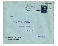 CUBA - LSC - N. GELATS Y Cia à Habana Pour Paris En 1928 - Storia Postale