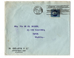 CUBA - LSC - N. GELATS Y Cia à Habana Pour Paris En 1926 - Lettres & Documents