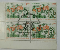 Agriculture, Irrigation, Water, Tractor, Power Transmission, Electricity, Haryana Statehood, Headgear,  Postmark, India, - Used Stamps