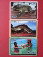 Tortues Turtle Série Complète De 3 Cartes Sur 3 Neuve China Telecom ((AA0621 - Tortugas