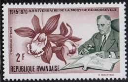 Rwanda 1970 MNH Sc 385 2fr Franklin D Roosevelt, Orchid - Ongebruikt