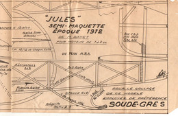 Plan Semi-Maquette époque 1912 "Jules" De M. Bayet Pour Moteur De 1 à 2cc - Format : 76x19 Cm - Unclassified