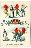 44000 NANTES - Carte Publicitaire Pour Les Royans Du Carnaval (variété De Sardines) - Dessin De Alexis De Broca - Nantes