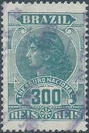 Brasil - Brasile - Brazil,Revenue Stamp Tax Fiscal,National Treasure,300R ,Usato - Dienstmarken