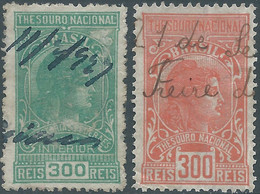 Brasil - Brasile - Brazil,Revenue Stamp Tax Fiscal,2x 300R,Used - Service