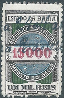 Brasil - Brasile - Brazil,Revenue Stamp BAHIA Tax Fiscal,STAMP DUTY,1$000R,Used - Oficiales