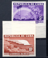 39577 CUBA 1936 5c & 10c Airmail Gral. Maximo Gomez Issue, Imperf. - Imperforates, Proofs & Errors