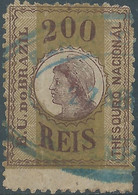 Brasil - Brasile - Brazil,Revenue Stamp Tax Fiscal,National Treasure,200R,Obliterated - Dienstzegels