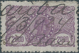 Brasil - Brasile - Brazil,1924 Revenue Stamp Tax Fiscal,STAMP DUTY,2000Rs,Used - Dienstzegels