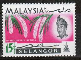 Malaya Selangor 1965 Single 15 Cent Stamp From The Flowers Set In Mounted Mint Condition. - Selangor