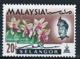 Malaya Selangor 1965 Single 20 Cent Stamp From The Flowers Set In Mounted Mint Condition. - Selangor