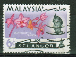 Malaya Selangor 1965 Single 6 Cent Stamp From The Flowers Set In Fine Used Condition. - Selangor