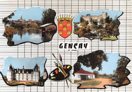 VIENNE  86  GENCAY - QUATRE VUES - BLASON - Gencay