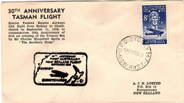 New Zealand 1958  30th Anniversary Tasman Flight,Sydney-Christchurch,souvenir Cover - Brieven En Documenten