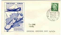 New Zealand 1959 Official Opening Wellington Airport,souvenir Cover - Lettres & Documents