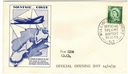 New Zealand 1959 Official Opening Wellington Airport,souvenir Cover - Brieven En Documenten