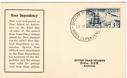 New Zealand -Ross Dependency 1957 Card Posted At Scott Base - Unused Stamps